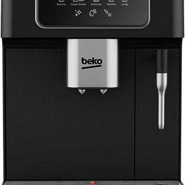 Beko CaffeExperto Bean to Cup Coffee Espresso Machine CEG7302B | Black | Colour Touch Screen Display | 2L Capacity |19 Bar Pressure | 2 Coffee Nozzles & Milk Frother