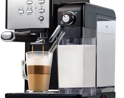 Breville One-Touch CoffeeHouse Coffee Machine | Espresso, Cappuccino & Latte Maker | 19 Bar Italian Pump | Automatic Milk Frother | ESE Pod Compatible | Black [VCF107]